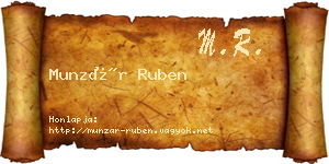 Munzár Ruben névjegykártya